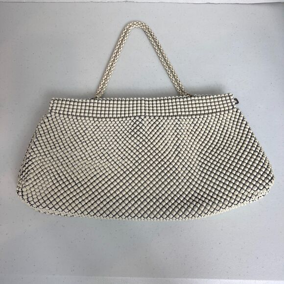 Vintage Antique Whiting & Davis Co. Alumesh Bags Ivory Metal Mesh Handbag Purse - Picture 2 of 12